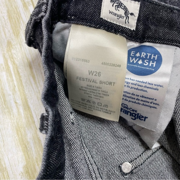 Wrangler Black High Rise The Festival Denim Shorts - Picture 7 of 8